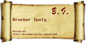 Brucker Ipoly névjegykártya